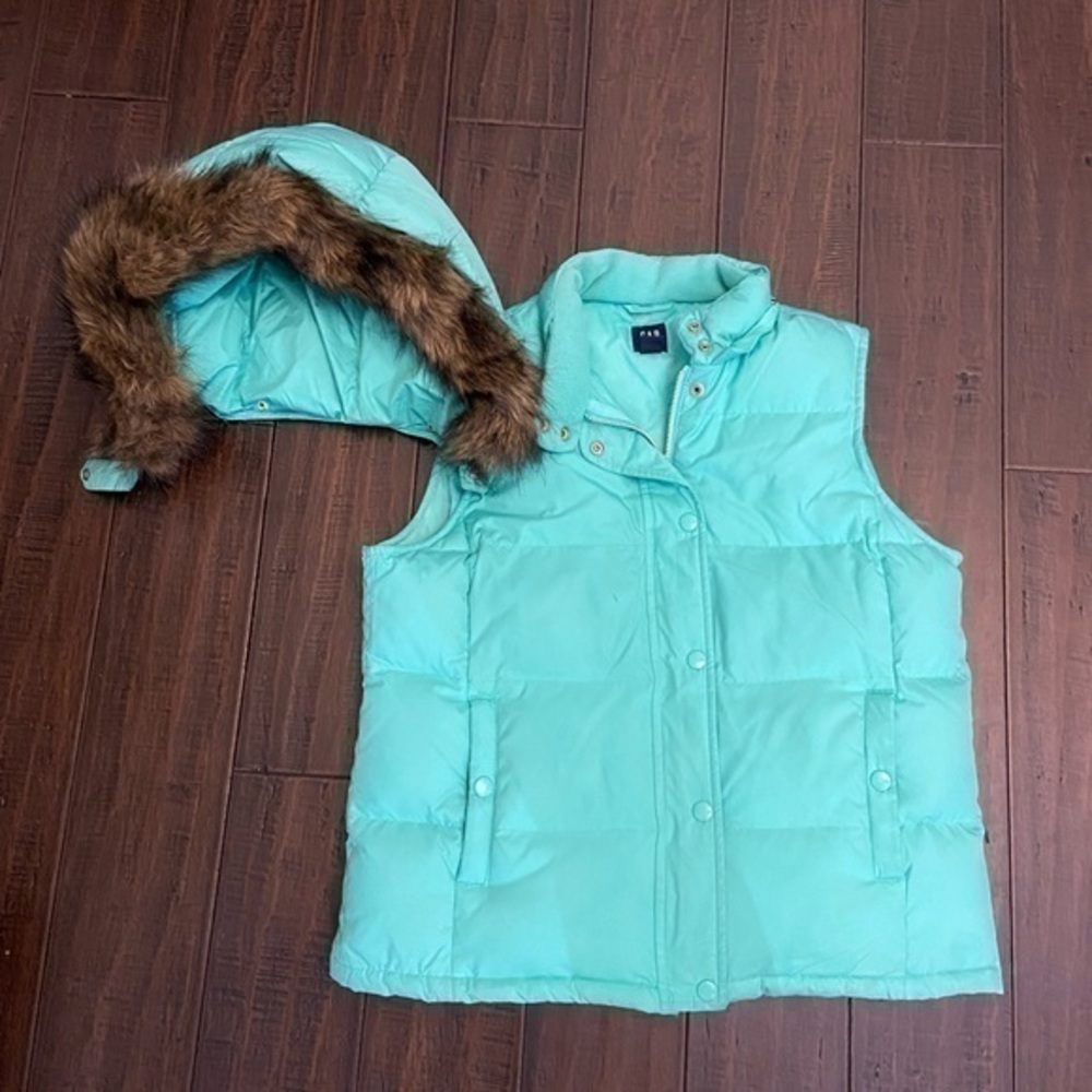 GAP Down Vest with Fur Hood
